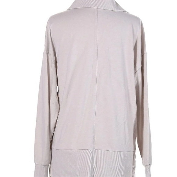 Sincerely Jules soft light tan pullover sweatshirt quarter button up. Size me… - Picture 3 of 10
